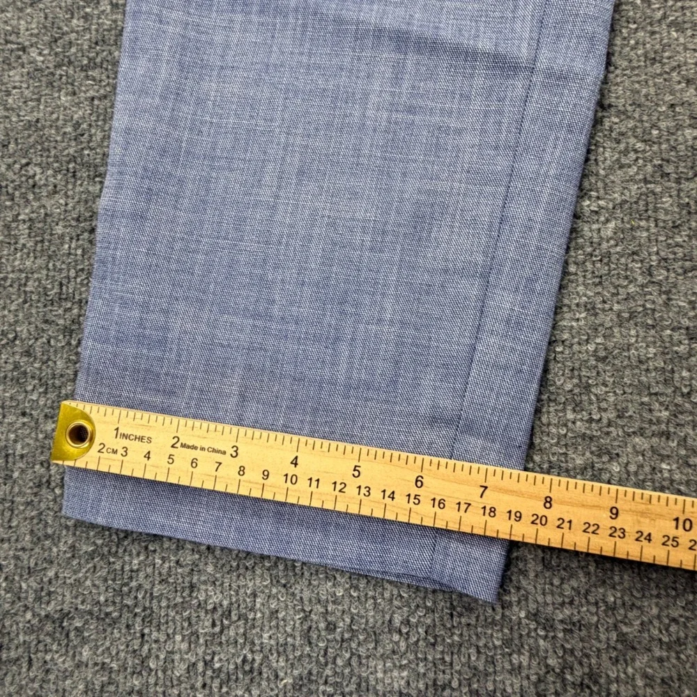 Talbots Hampshire Ankle Pant Womens 16 Light Blue Textured Straight Leg Trousers